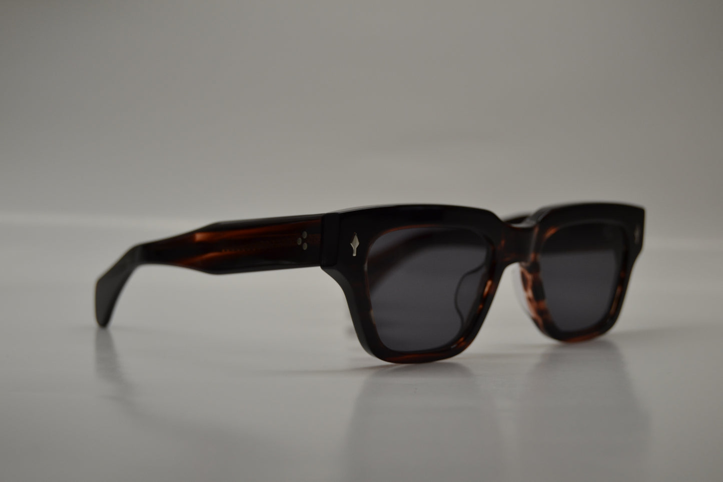 A pair of Bardovano sunglasses with polarized and UV lenses, side view