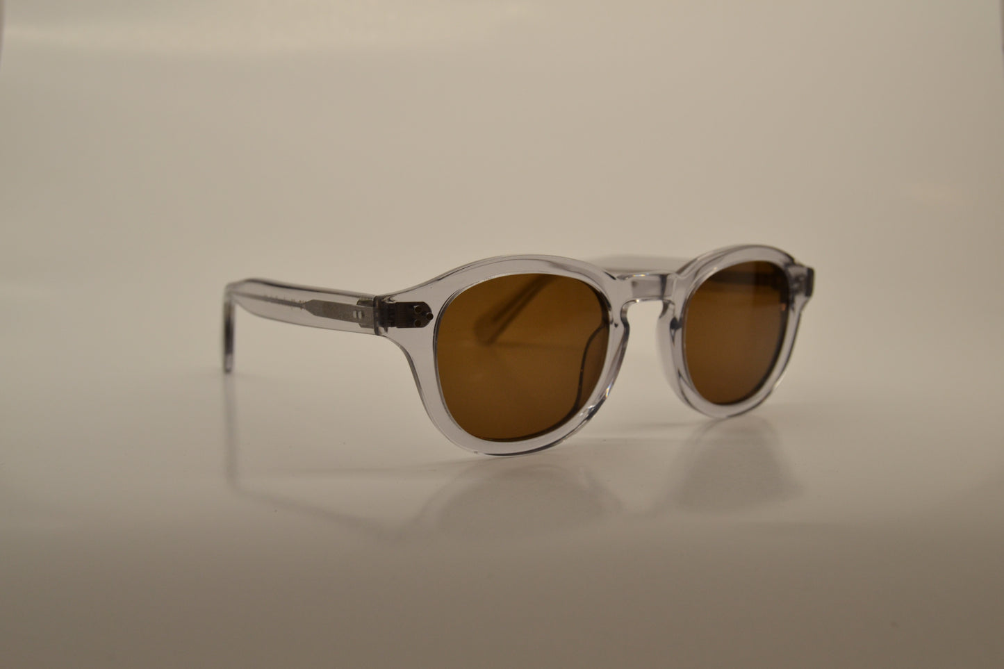 A pair of Bardovano sunglasses with polarized and UV lenses, side view.
