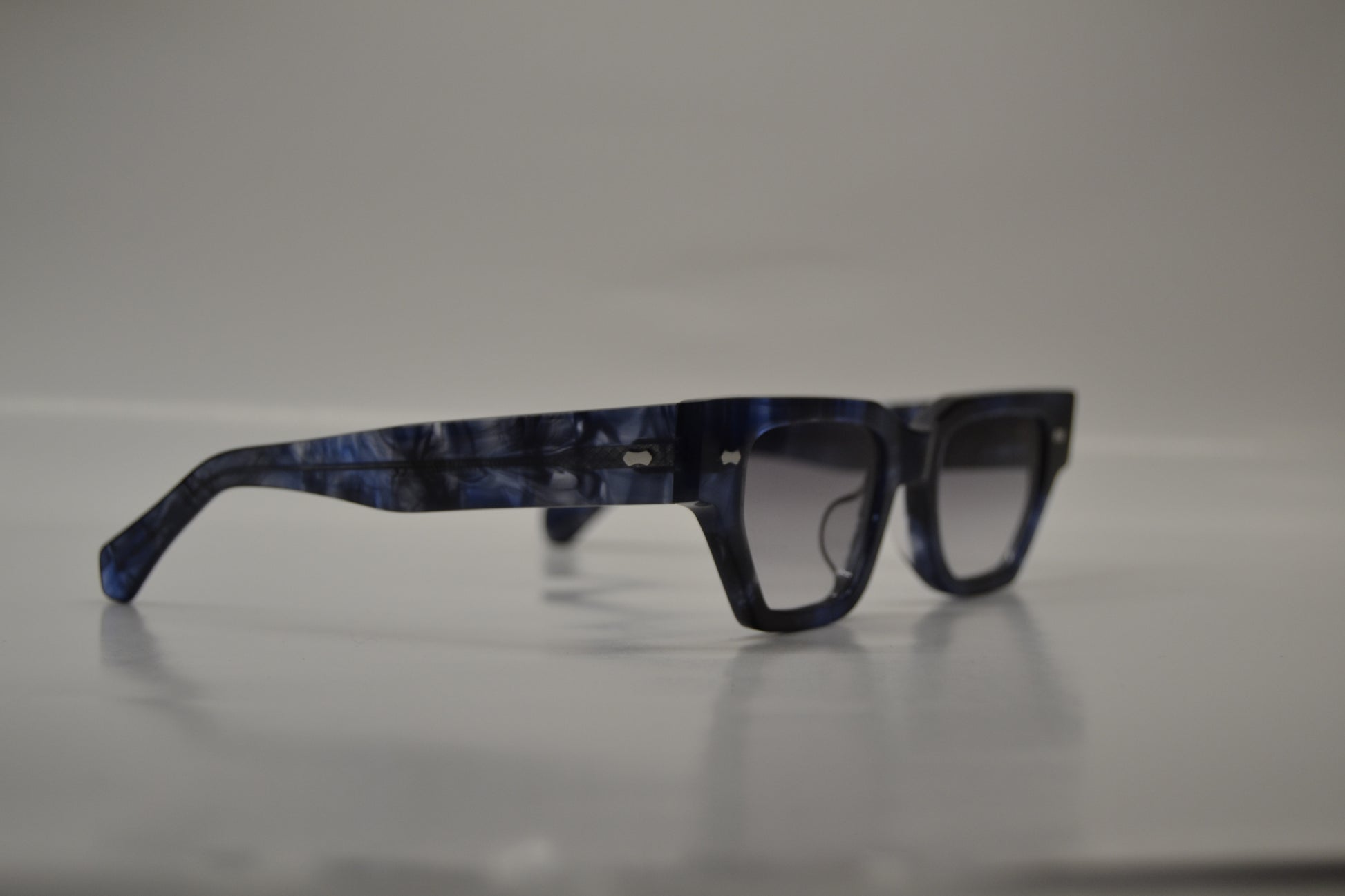 A pair of Bardovano sunglasses with polarized lenses, side view