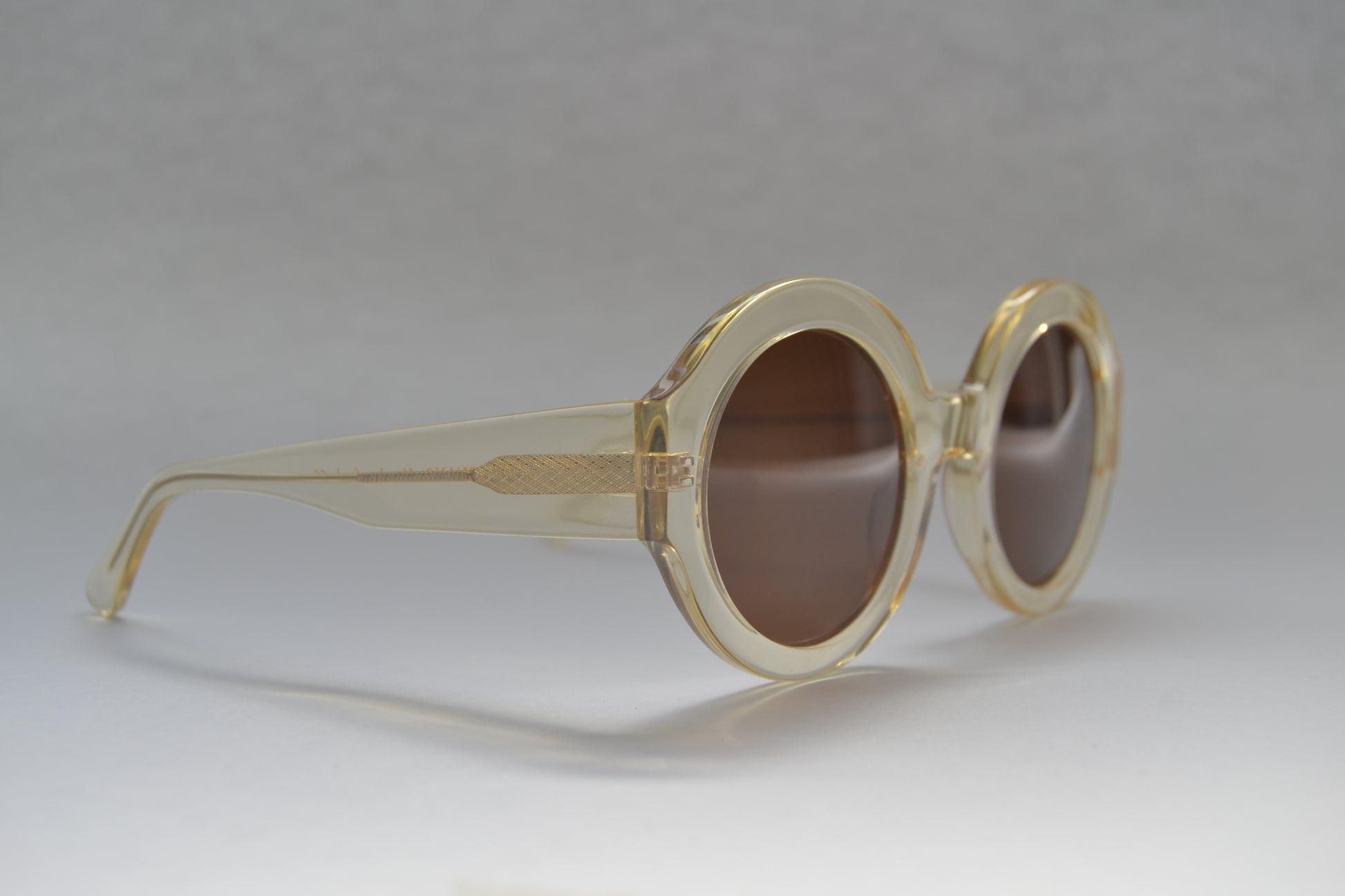 A pair of Bardovano sunglasses with polarized and UV lenses, side view