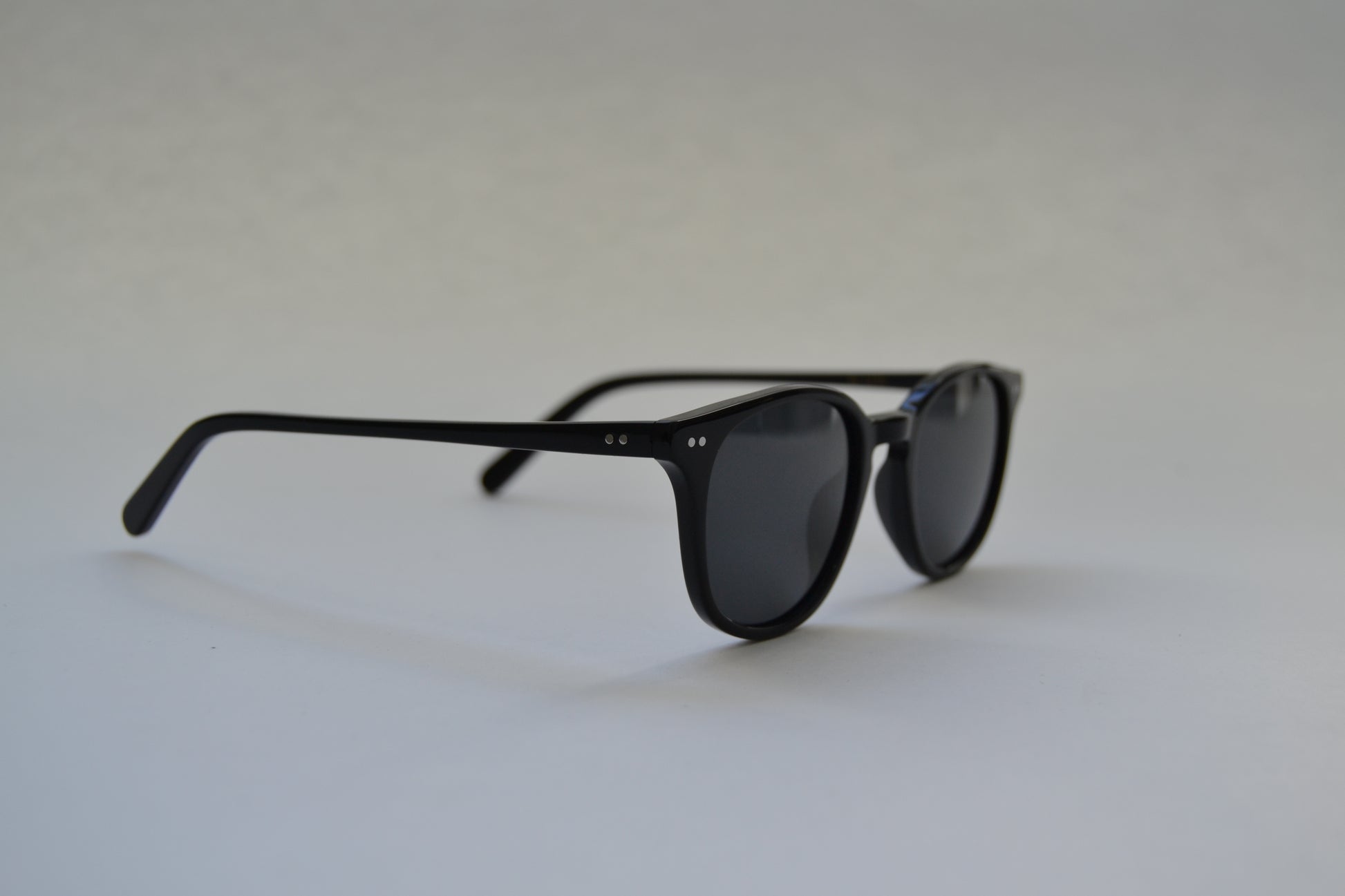 A pair of Bardovano sunglasses with polarized and UV lenses, side view